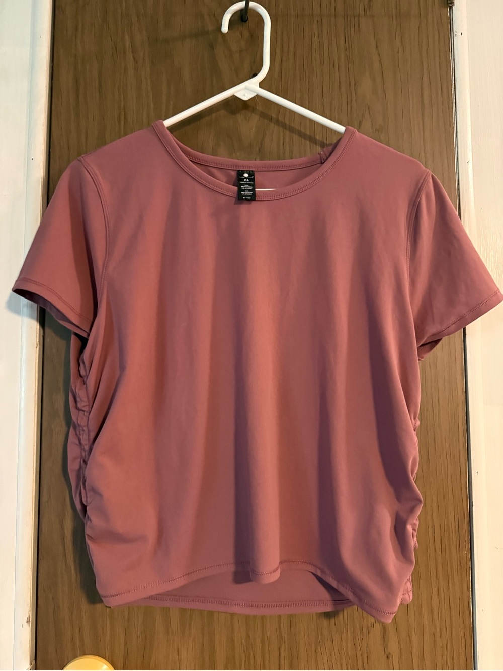 Yogalicious Dusty Rose Short Sleeve Ruched Side Tee